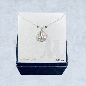 NEW Silver necklace with M pendant